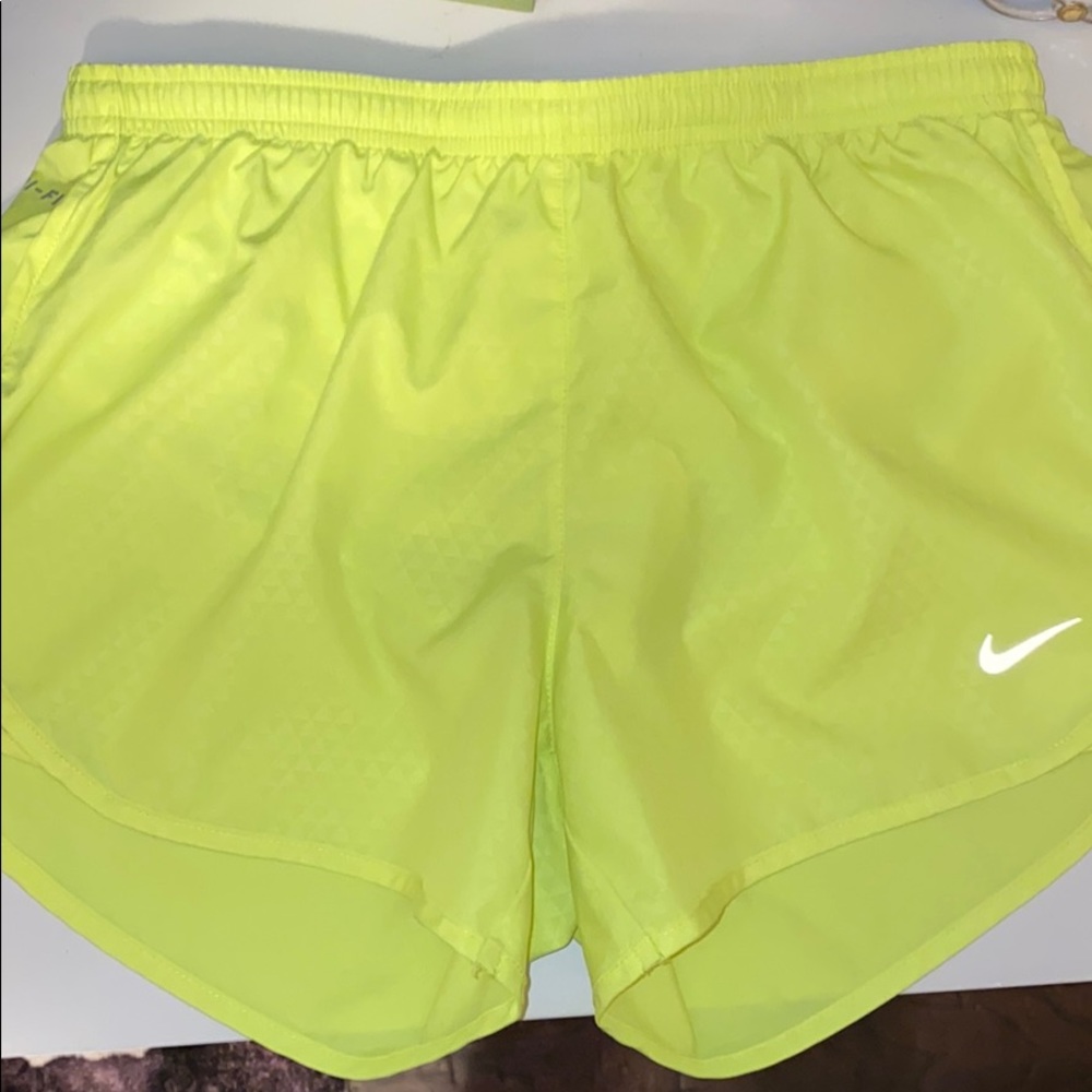 Nike shorts dri-fit neon yellow size S